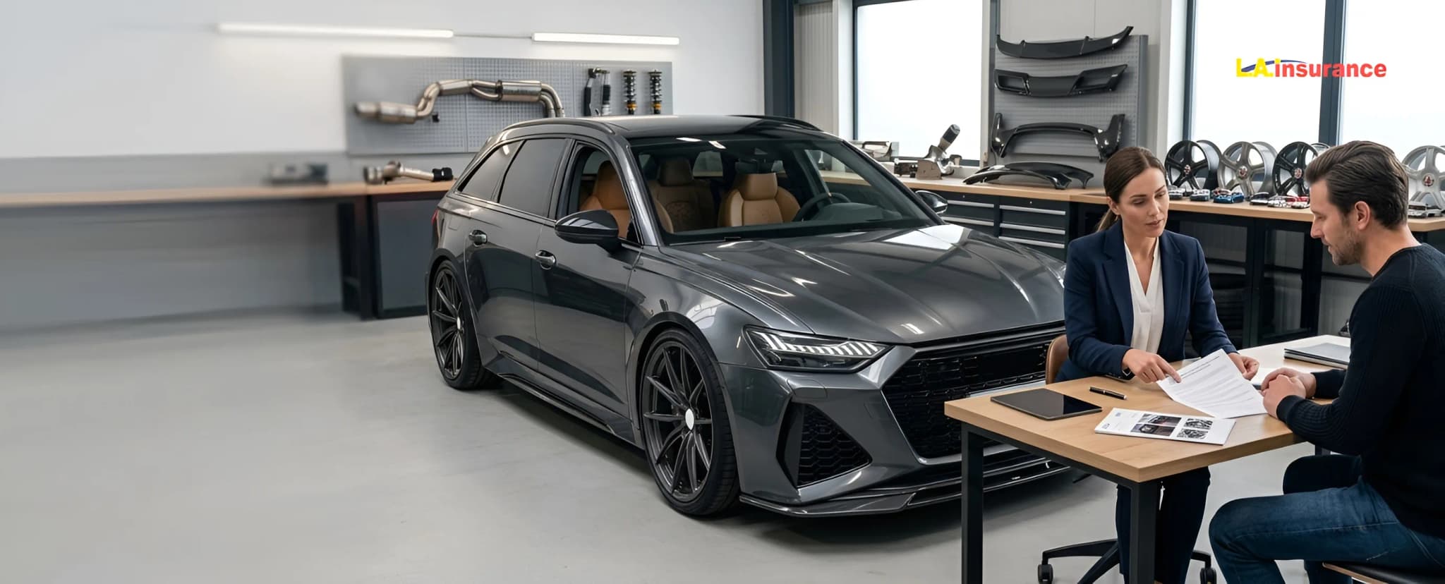 What is Custom Parts and Equipment Coverage for Car Insurance? Custom car with aftermarket parts and equipment being reviewed for insurance coverage