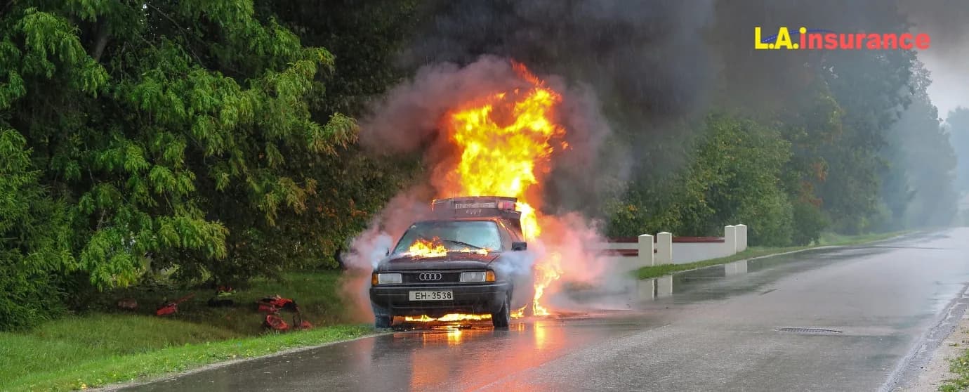 Does Car Insurance Cover Fire Damage Car damaged by fire with insurance coverage explanation