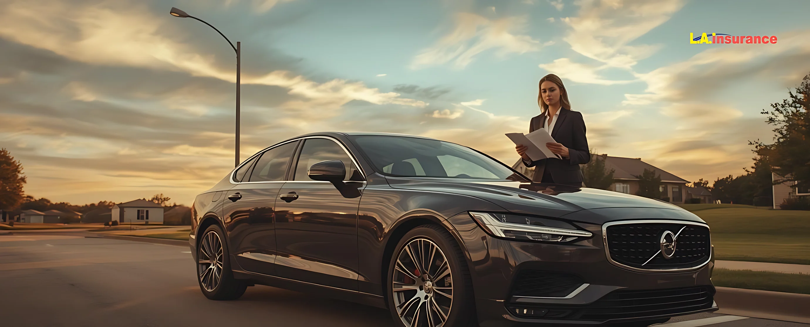 Moved to Texas and Your Car Insurance Doubled? Here’s Why and How to Fix It Woman reviewing car insurance documents beside her sedan in a suburban neighborhood after moving to Texas